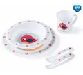Набір посуду Canpol babies Cute Animals пластиковий столовий, пташка, червоний, 4/401_red