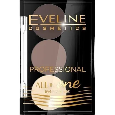 Набір для брів Eveline All in One Professional №01 Темно-коричневий, 28.8 г