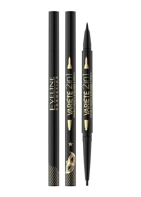 Олівець-підводка для очей Eveline Ultra Black Variete 2в1 двосторонній водостійкий