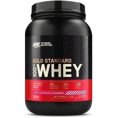 Протеїн сироватковий змішаний Optimum Nutrition Gold Standard 100% Whey, білий шоколад з малиною, 900 г