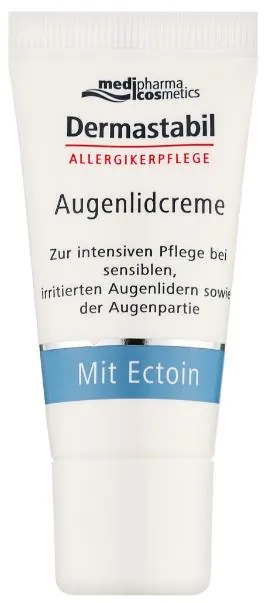 Крем для контуру очей Medipharma Cosmetics Dermastabil з ектоїном для чутливої, подразненої шкіри та схильної до алергії, 15 мл