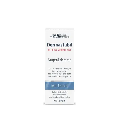 Крем для контуру очей Medipharma Cosmetics Dermastabil з ектоїном для чутливої, подразненої шкіри та схильної до алергії, 15 мл