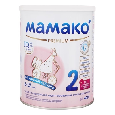 Смесь сухая молочная MAMAKO 2 Premium для детей с 6 до 12 месяцев, 400 г