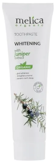 Зубна паста Melica Organic Whitening c екстрактом ялівцю, 100 мл