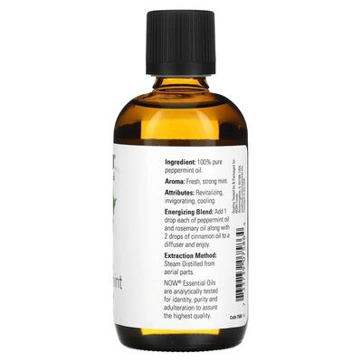 Эфирное масло мяты перечной NOW Peppermint Oil, 118 мл