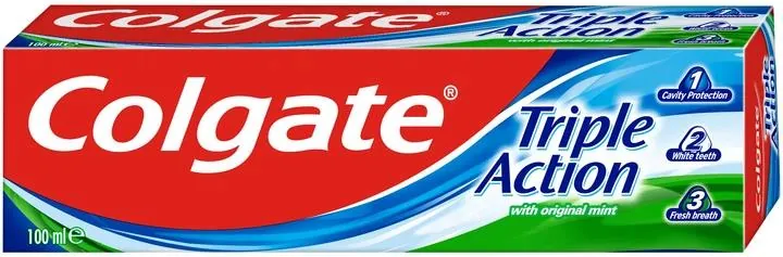 Зубна паста Colgate Triple Action Потрійна дія Натуральна м'ята, 100 мл