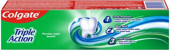Зубна паста Colgate Triple Action Потрійна дія Натуральна м'ята, 100 мл