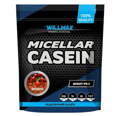 Казеїн міцелярний Willmax Micellar Casein, вишня, 900 г