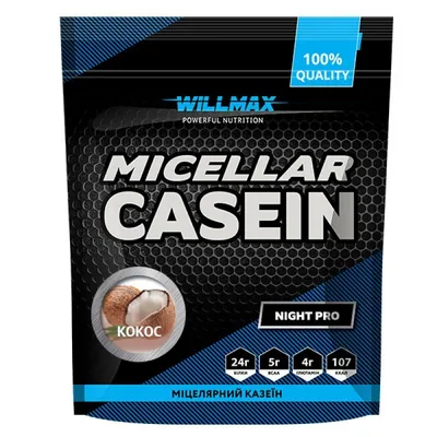Казеїн міцелярний Willmax Micellar Casein, кокос, 900 г
