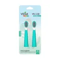 Насадки Vega VK-500B VK-11B Kids до звукової дитячої зубної щітки 6-12 років, бірюзові, 2 штуки