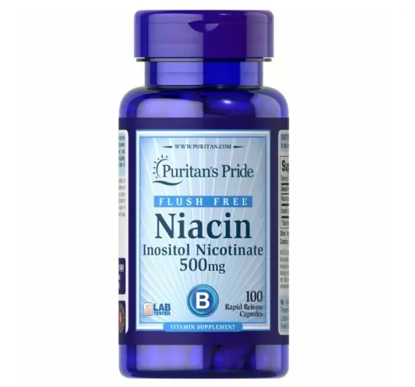 Ніацин Puritan's Pride Niacin Flush Free (as Inositol Nicotinate) 500 мг, 100 капсул