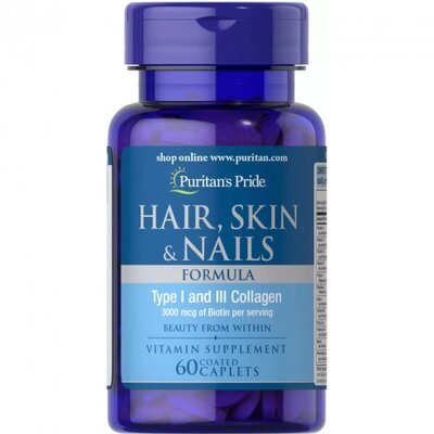 Вітамінно-мінеральний комплекс для волосся, шкіри та нігтів Puritan's Pride Hair Skin and Nails Formula, 60 каплет