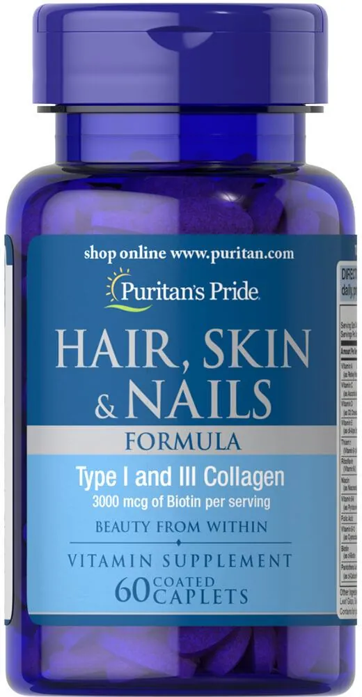 Вітамінно-мінеральний комплекс для волосся, шкіри та нігтів Puritan's Pride Hair Skin and Nails Formula, 60 каплет
