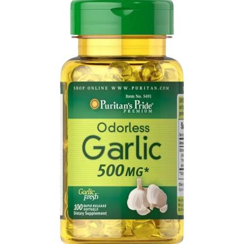 Чеснок без запаха Puritan's Pride Garlic Odorless 500 мг, 100 гелевых капсул