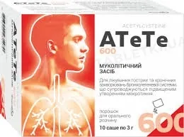 Атете 600 порошок д/ор. р-ну 600 мг/3 г №10 у саше