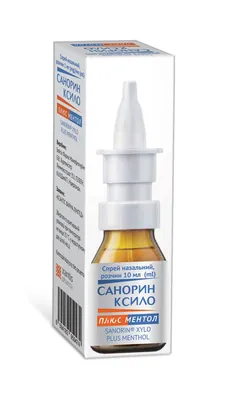 Санорин ксило плюс ментол спрей наз., р-н по 10 мл у флак. скл. з розпил.