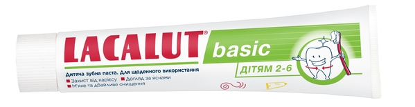 Зубная паста Lacalut Basic для детей от 2 до 6 лет, 60 мл