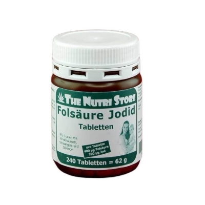 Фолиевая кислота + йод The Nutri Store таблетки по 400 мг/200 мг №240