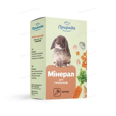 Мінерал-крейда для гризунів Природа PR740016 з каротином, 18 г