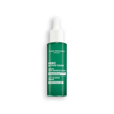 Сироватка для обличчя Yves Rocher Sebo Active Clear Себорегуляція та очищення комбінованої, жирної та проблемної шкіри, 30 мл