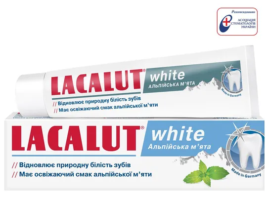 Зубна паста Lacalut White Альпійська м'ята, 75 мл