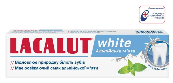 Зубна паста Lacalut White Альпійська м'ята, 75 мл