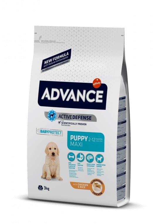 Корм сухой для щенков крупных пород Advance Dog Maxi Puppy с курицей и рисом, 3 кг