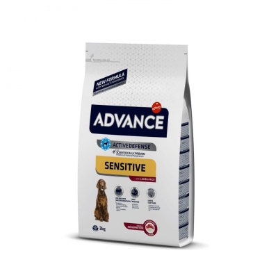 Корм сухой для взрослых собак с чувствительным пищеварением Advance Med/Maxi Sensitive Lamb&Rice с ягненком и рисом, 3 кг