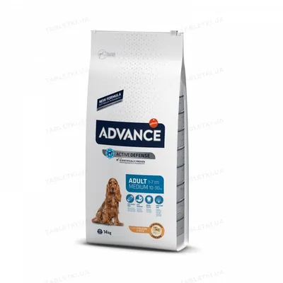 Корм сухий для дорослих собак середніх порід Advance Dog Medium Adult з куркою і рисом, 14 кг
