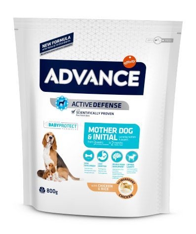 Корм сухой для беременных, кормящих собак и щенков всех пород Advance Mother Dog & Initial с курицей и рисом, 800 г