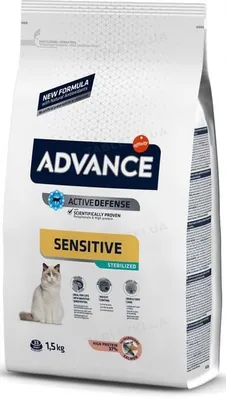 Корм сухий для котів з чутливим травленням Advance Cat Salmon Sensitive з лососем, 1,5 кг