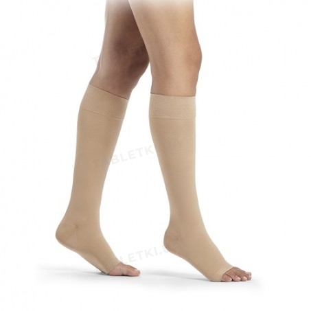 Гольфы компрессионные Sigvaris Essential Classical 16067 класс компрессии 1, открытый мысок, высота long, бежевый, размер S PLUS