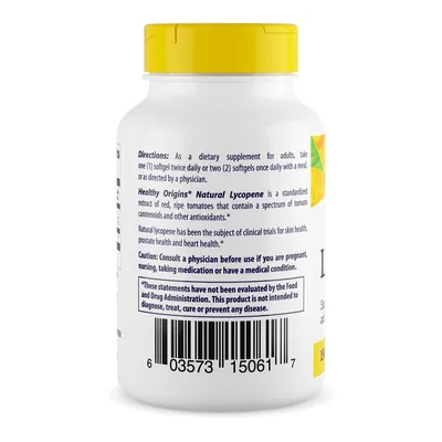 Лікопін Healthy Origins Natural Lycopene 15 мг, 60 гелевих капсул