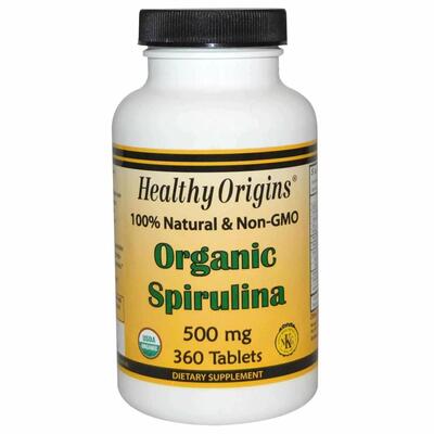 Спирулина Healthy Origins Organic Spirulina 500 мг, 360 таблеток