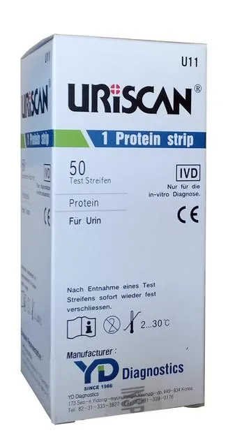 Тест-смужки Uriscan U11 Protein strip для виявлення білка у сечі, 50 штук у флак.