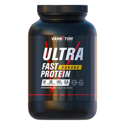 Протеїн сироватковий концентрат Vansiton Ultra Fast Protein, банан, 1.3 кг