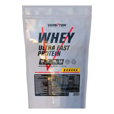 Протеїн сироватковий концентрат Vansiton Ultra Fast Protein, банан, 3,2 кг
