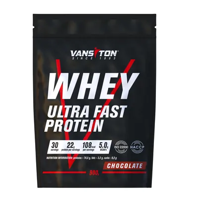Протеїн сироватковий концентрат Vansiton Ultra Fast Protein, шоколад, 900 г