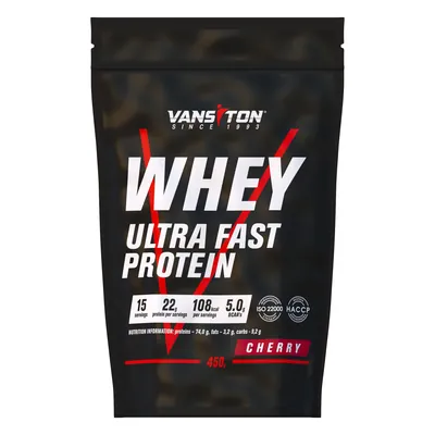 Протеїн сироватковий концентрат Vansiton Ultra Fast Protein, вишня, 450 г