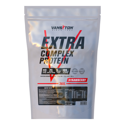 Протеїн Vansiton Extra Protein (Екстра Протеїн), полуниця, 3,4 кг
