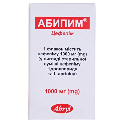 Абипим порошок для р-ра д/ин. по 1000 мг №1 во флак.