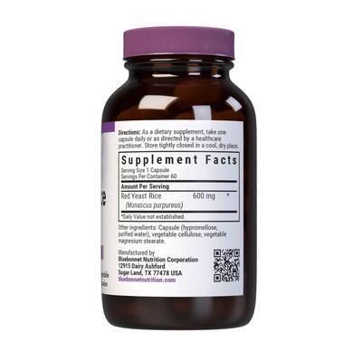 Красный дрожжевой рис 600 мг Bluebonnet Nutrition Red Yeast Rice, 60 вегетарианских капсул