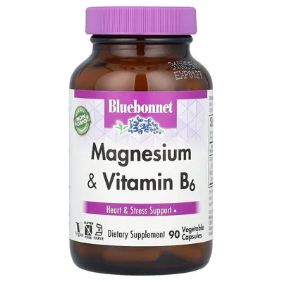 Магній+Вітамін В6 Bluebonnet Nutrition капсули №90