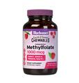 Метилфолат (B9) 1000 мкг Bluebonnet Nutrition Earth Sweet Chewables, вкус малины, жевательные таблетки №90