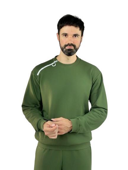 Костюм адаптивний (світшот + штани) на блискавках Plus Plus 97972373-27 колір хакі, розмір 2XL
