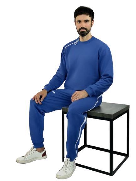 Костюм адаптивный (свитшот + штаны) на молниях Plus Plus 97972373-28 цвет синий, размер 2XL
