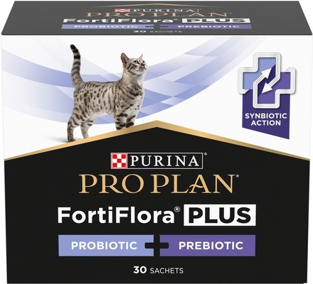 Пробиотик для взрослых кошек и котят Purina Pro Plan FortiFlora Plus для поддержания нормальной миклофлоры кишечника 30 x 1,5 г в саше