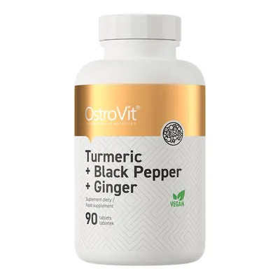 Куркума + Чорний перець + Імбир OstroVit Turmeric + Black Pepper + Ginger, 90 таблеток