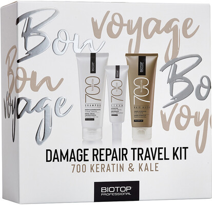 Набор Biotop 700 Keratin & Kale Travel Kit (шампунь 75 мл + маска 75 мл + серум 30 мл)