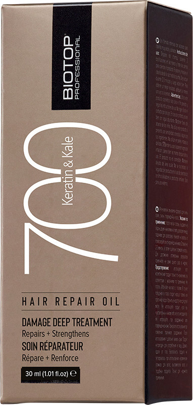 Масло для волос Biotop 700 Keratin & Kale, 30 мл
